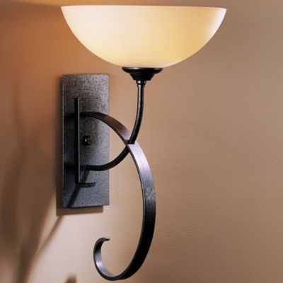 Scrolled Taper Wall Sconce with Glass by Hubbardton Forge - Starlight Lighting USA and Canada